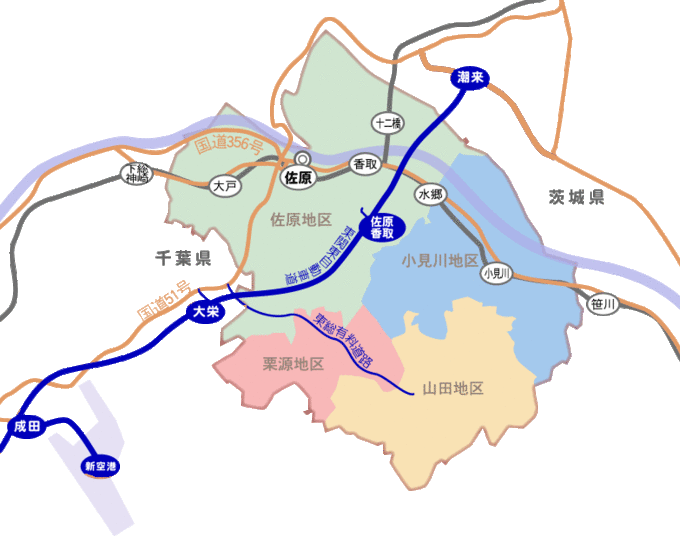 香取市全區圖