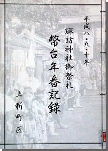平成8・9・10年　諏訪神社祭礼　幣台年番記録の画像