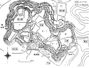 森山城跡概念図（三島正之氏原図）