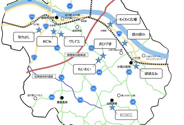 地域子育て支援センター地図