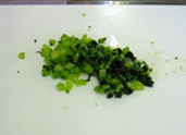 小松菜を細かく切った写真