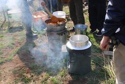 かまどのようす。