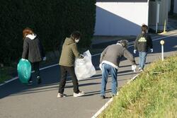 ごみ拾いのようす。