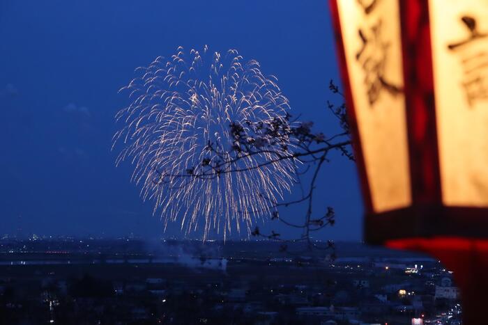 水郷おみがわ桜つつじまつり点灯式花火打ち上げ