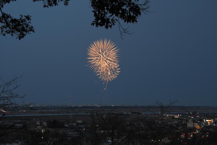 水郷おみがわ桜つつじ祭り点灯式花火