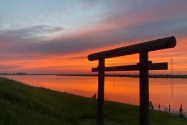 津宮鳥居河岸の夕景