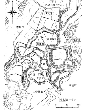 須賀山城跡主要部概念図