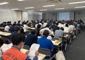 地区担当職員研修会のようす。